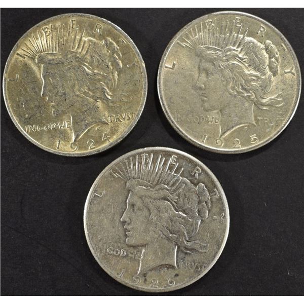1924, 1925, 1926 PEACE DOLLARS