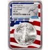 Image 1 : 2021 Type 2 $1 American Silver Eagle Coin NGC MS70 Early Releases Flag Core