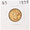 Image 1 : 1858 $5 Liberty Head Half Eagle Gold Coin