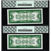 Image 2 : Lot of (2) Consecutive 1934 $1 Silver Certificate Notes FR.1606 PCGS 66PPQ Gem New