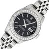 Image 1 : Rolex Ladies Stainless Steel Black Index Diamond Datejust Wristwatch