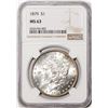 Image 1 : 1879 $1 Morgan Silver Dollar Coin NGC MS63