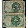 Image 2 : Lot of (2) 1874 Twenty-Five Cent Fractional Currency Notes