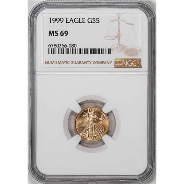 1999 $5 American Gold Eagle Coin NGC MS69