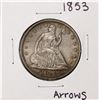 Image 1 : 1853 w/Arrows Seated Liberty Half Dollar Coin