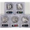 Image 2 : Lot of 2002-2006 $1 American Silver Eagle Coins PCGS MS69