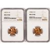 Image 1 : Lot of 1937-D & 1938-D Lincoln Wheat Cent Coins NGC MS67RD