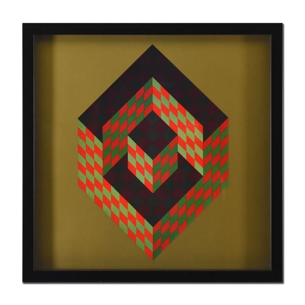 Victor Vasarely (1908-1997) "Bidim" Limited Edition Mixed Media On Paper