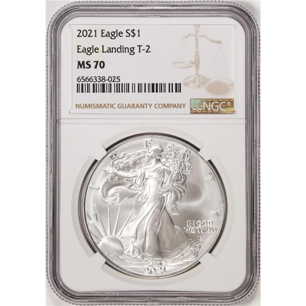 2021 Type 2 $1 American Silver Eagle Coin NGC MS70