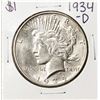 Image 1 : 1934-D $1 Peace Silver Dollar Coin