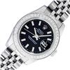 Image 2 : Rolex Ladies Stainless Steel Black Index Diamond Datejust Wristwatch