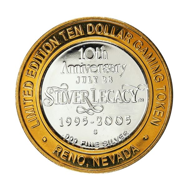 .999 Silver Silver Legacy Reno, Nevada $10 Casino Limited Edition Gaming Token