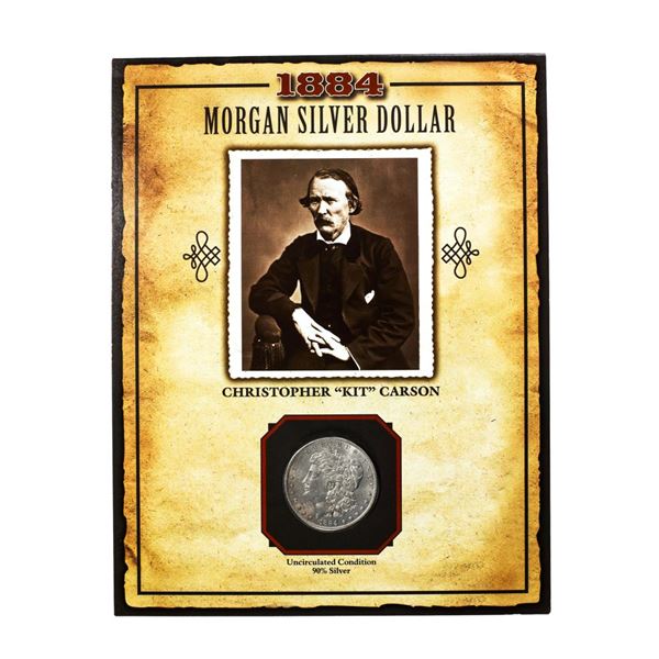1884-O $1 Morgan Silver Dollar Coin Christopher Kit Carson Legends of the Wild West