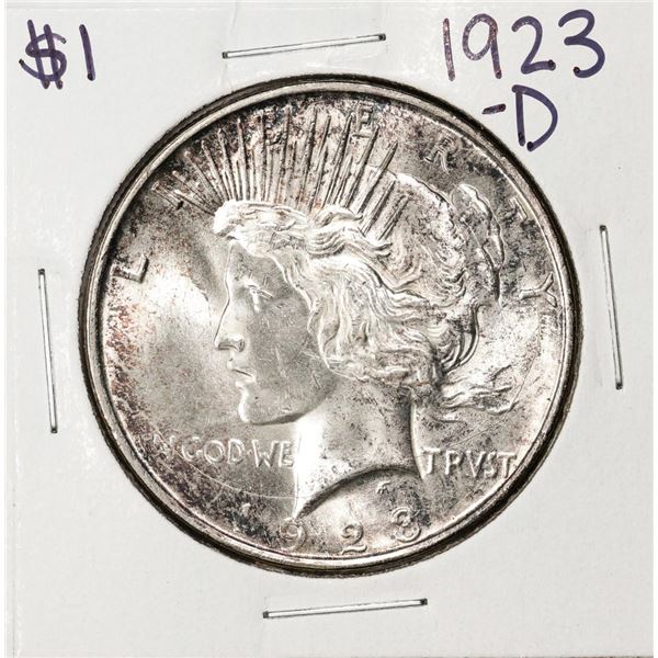 1923-D $1 Peace Silver Dollar Coin