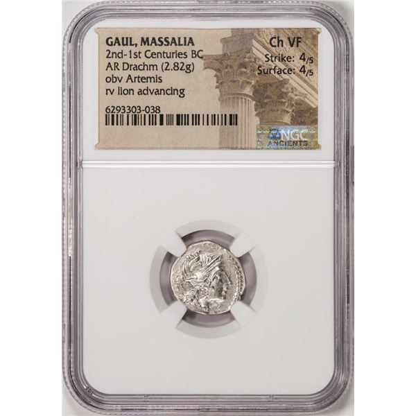 2nd-1st centuries BC Gaul Massalia AR Drachm Ancient Coin NGC Ch VF