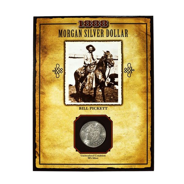 1888 $1 Morgan Silver Dollar Coin Bill Pickett Legends of the Wild West