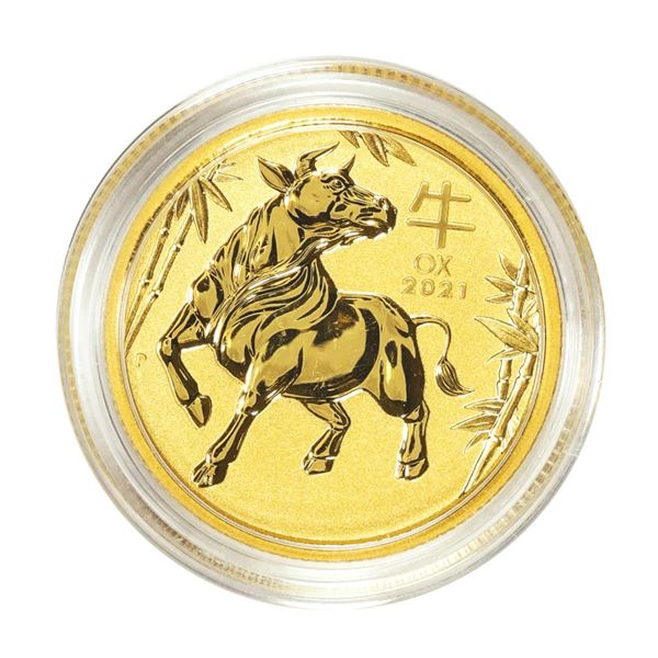 2021 $25 Australia Lunar Year of the Ox 1/4 oz. Gold Coin