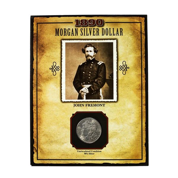 1890 $1 Morgan Silver Dollar Coin John Fremont Legends of the Wild West