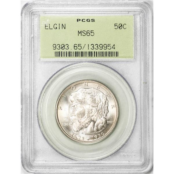 1936 Elgin Commemorative Half Dollar Coin PCGS MS65 Old Green Holder