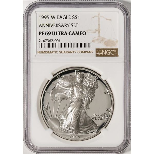 1995-W $1 Proof American Silver Eagle Coin NGC PF69 Ultra Cameo