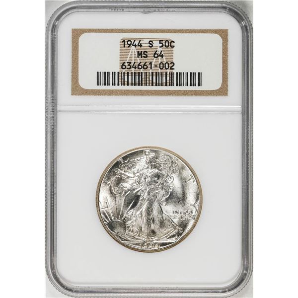 1944-S Walking Liberty Half Dollar Coin NGC MS64