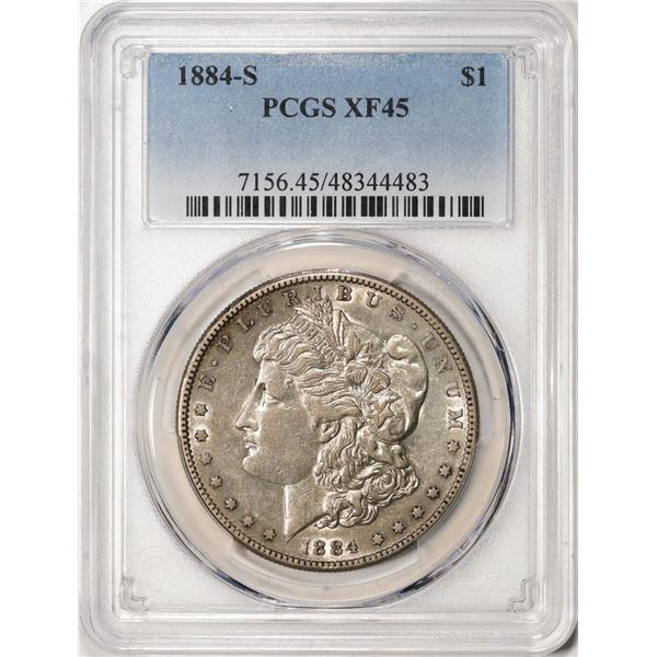 1884-S $1 Morgan Silver Dollar Coin PCGS XF45