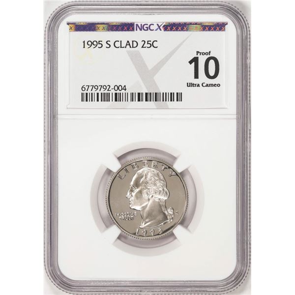 1995-S Proof Washington Quarter Clad Coin NGCX Proof 10 Ultra Cameo