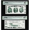 Image 1 : Set of Giori Test Note Washington & Lincoln Memorial PMG Superb Gem Unc 67EPQ