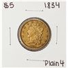 Image 1 : 1834 Plain 4 $5 Classic Head Half Eagle Gold Coin