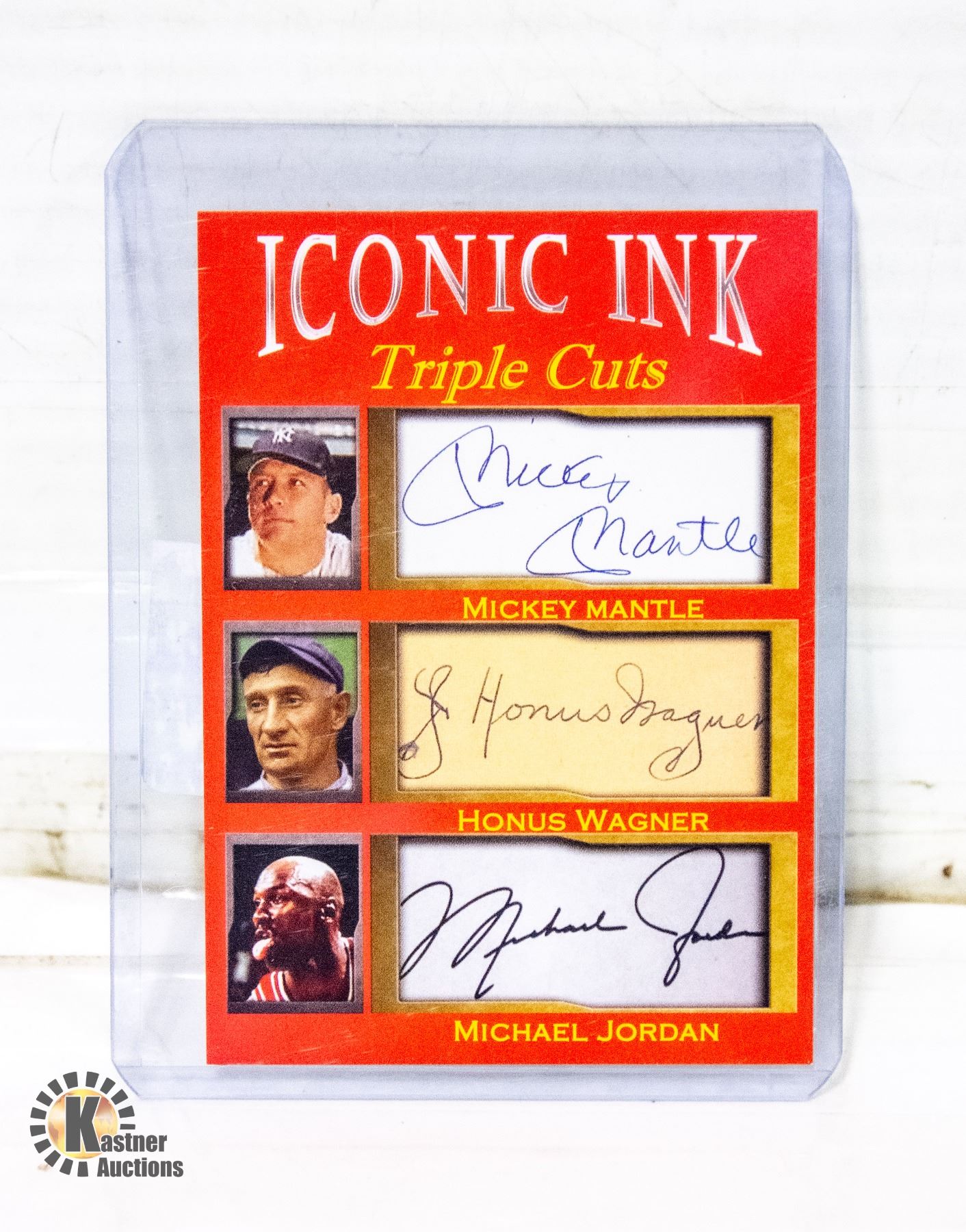 Iconic Ink Autographs ICONIC INK TRIPLE CUTS MICKEY MANTLKE HONUS WAGNER
