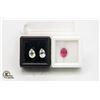 Image 1 : #179-WHITE TOPAZ 3.15CT & RED RUBY 2.00CT GEMSTONE