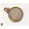Image 1 : 1878 SILVER QUEEN VICTORIA TEN CENT COIN PENDANT