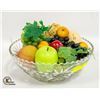 Image 1 : GLASS FRUIT BOWL FULL WITH