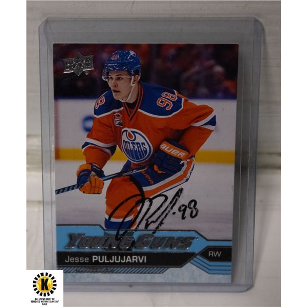 JESSE PULJUJARVI SIGNED YOUNG GUNS ROOKIE CARD