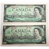 Image 1 : 29)  LOT OF 2 CANADIAN $1.00 BANKNOTES, ONE WITH A