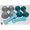 Image 1 : DUMBELL WEIGHTS 5,2.5,2 LBS. (6 PCS)