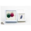 Image 1 : #197-TANZANITE 2.15CT, EMERALD& RED BERYLE 19.55CT