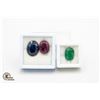 Image 1 : #184-SAPPHIRE& RED BERYLE 30.05 CT CT ,EMERALD 8.6