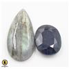 Image 1 : #16-NATURAL LABRADORITE & BLUE SAPPHIRE 96.40 CT