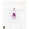 Image 1 : #272- HEATED PINK SAPPHIRE & CZ PENDANT