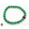 Image 1 : #287-GREEN EMERALD & OBSIDIAN BEAD BRACELETE