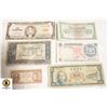 Image 1 : LOT OF 6 VARIOUS OLD WORLD BANK NOTES