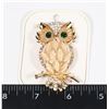Image 1 : NEW LITTLE HOOT OWL RHINESTONE BROOCH