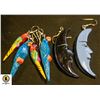 Image 1 : VTG RETRO - PAINTED WOOD PARROT EARRINGS