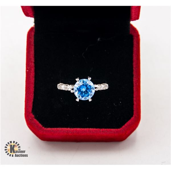 GRA CERTIFIED BLUE MOISSANITE 3.00 CARAT