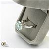 Image 2 : GREENISH BLUE MOISSANITE SET IN SILVER PLATED