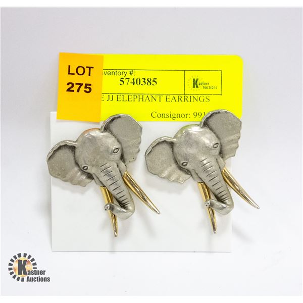 VINTAGE JJ ELEPHANT EARRINGS