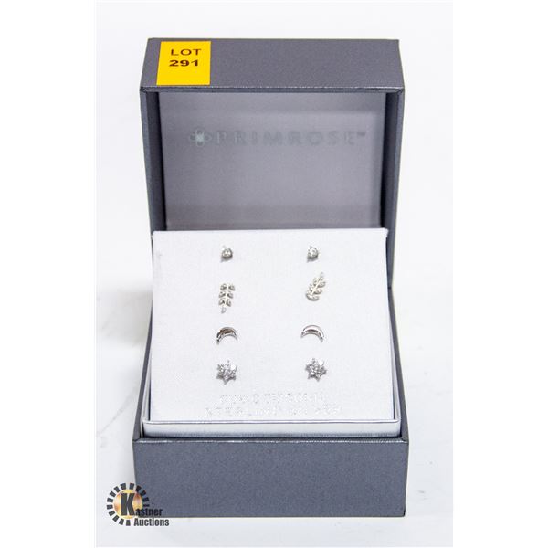 PRIMROSE STERLING SILVER CUBIC ZIRCONAI EARINGS