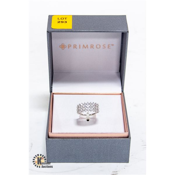 PRIMORE SIZE 9 STERLING SILVER CUBIC ZIRCONIA