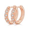 Image 1 : DOUBLE HALF ROW EARRINGS S925 SILVER ROSE GOLD